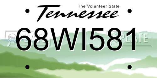 68WI581 Tennessee License Plate