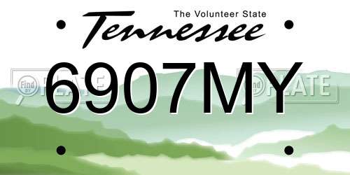 6907MY Tennessee License Plate
