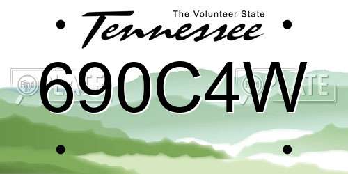 690C4W Tennessee License Plate