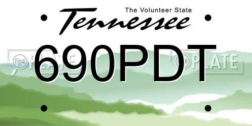 690PDT Tennessee License Plate