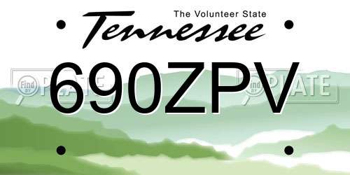 690ZPV Tennessee License Plate