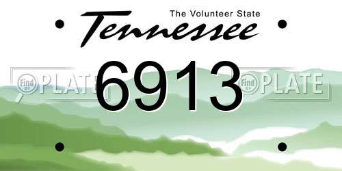 6913 Tennessee License Plate