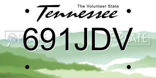 691JDV Tennessee License Plate