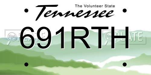 691RTH Tennessee License Plate