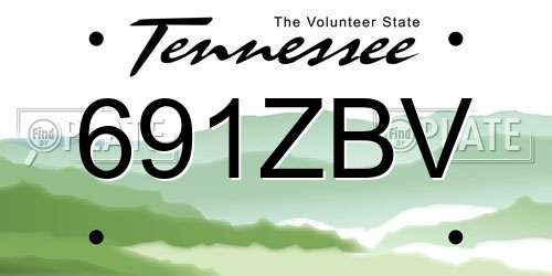 691ZBV Tennessee License Plate