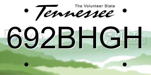 692BHGH Tennessee License Plate