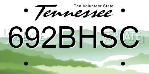 692BHSC Tennessee License Plate