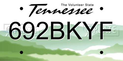 692BKYF Tennessee License Plate