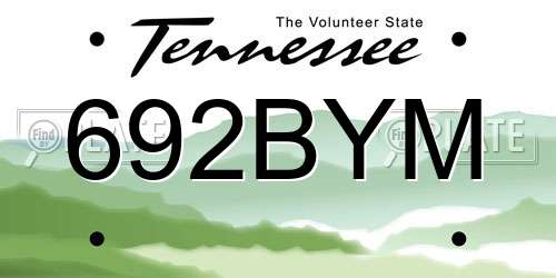 692BYM Tennessee License Plate