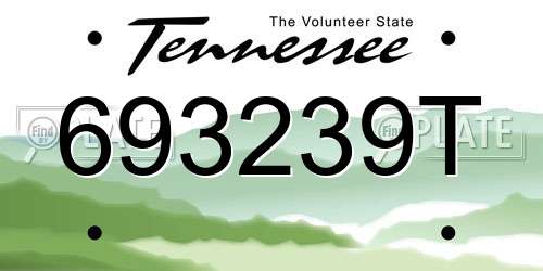 693239T Tennessee License Plate