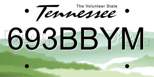 693BBYM Tennessee License Plate