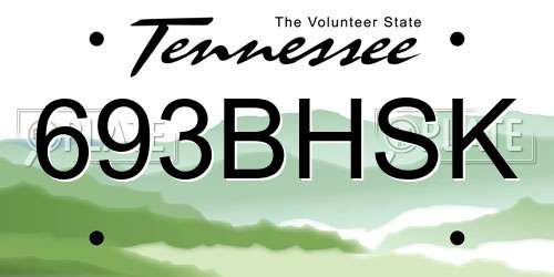 693BHSK Tennessee License Plate