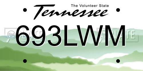 693LWM Tennessee License Plate