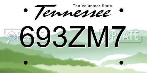 693ZM7 Tennessee License Plate