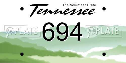694 Tennessee License Plate