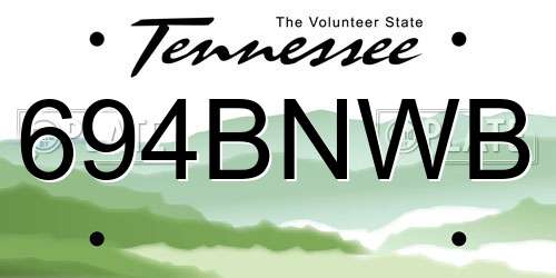 694BNWB Tennessee License Plate