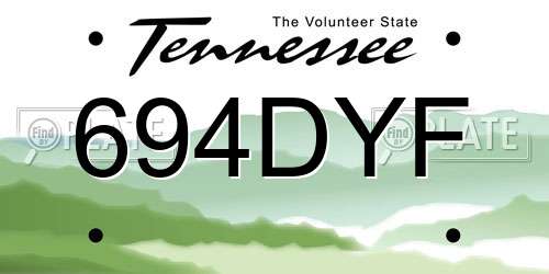 694DYF Tennessee License Plate