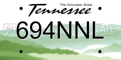 694NNL Tennessee License Plate