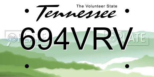 694VRV Tennessee License Plate