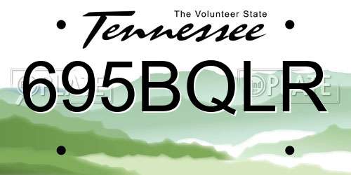 695BQLR Tennessee License Plate
