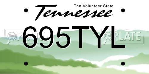 695TYL Tennessee License Plate