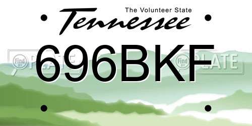 696BKF Tennessee License Plate