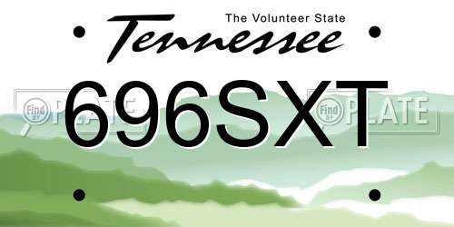 696SXT Tennessee License Plate