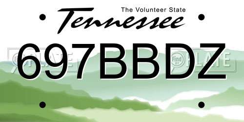 697BBDZ Tennessee License Plate