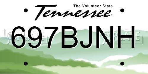 697BJNH Tennessee License Plate