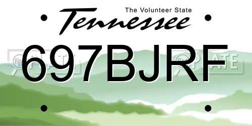 697BJRF Tennessee License Plate