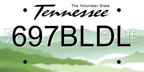 697BLDL Tennessee License Plate