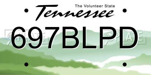 697BLPD Tennessee License Plate