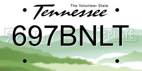 697BNLT Tennessee License Plate