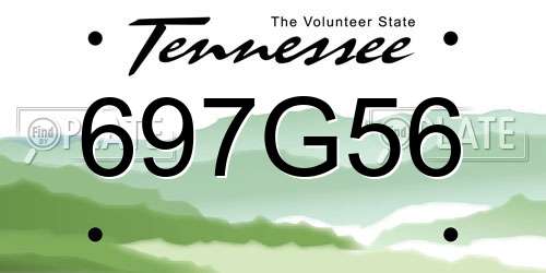 697G56 Tennessee License Plate