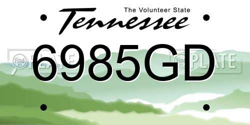 6985GD Tennessee License Plate