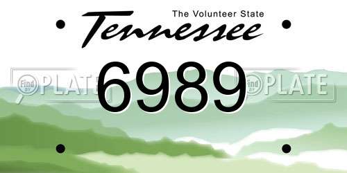 6989 Tennessee License Plate