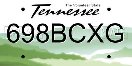 698BCXG Tennessee License Plate