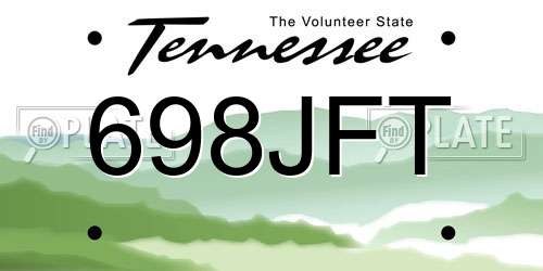 698JFT Tennessee License Plate