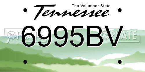 6995BV Tennessee License Plate