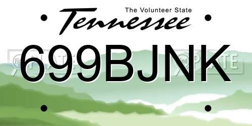 699BJNK Tennessee License Plate
