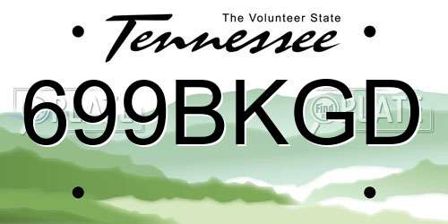 699BKGD Tennessee License Plate