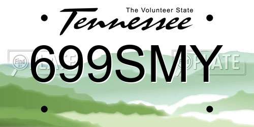 699SMY Tennessee License Plate