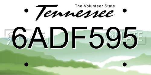 6ADF595 Tennessee License Plate