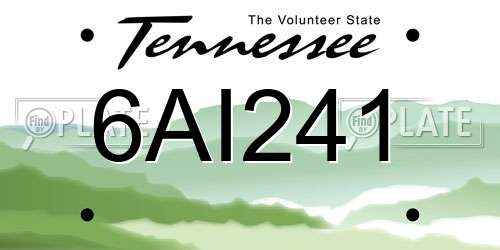 6AI241 Tennessee License Plate
