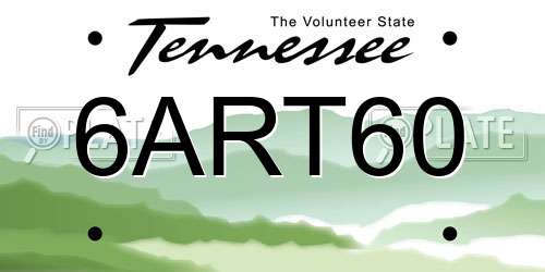 6ART60 Tennessee License Plate