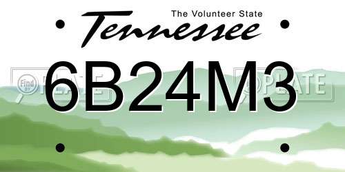 6B24M3 Tennessee License Plate