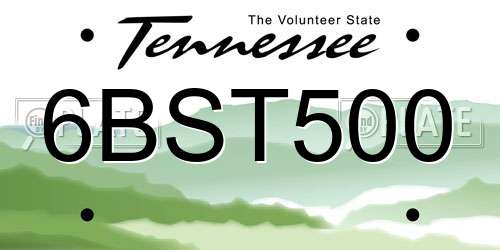 6BST500 Tennessee License Plate