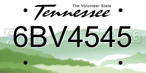 6BV4545 Tennessee License Plate