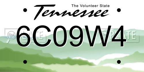 6C09W4 Tennessee License Plate