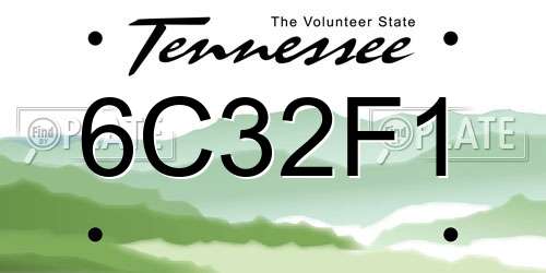 6C32F1 Tennessee License Plate